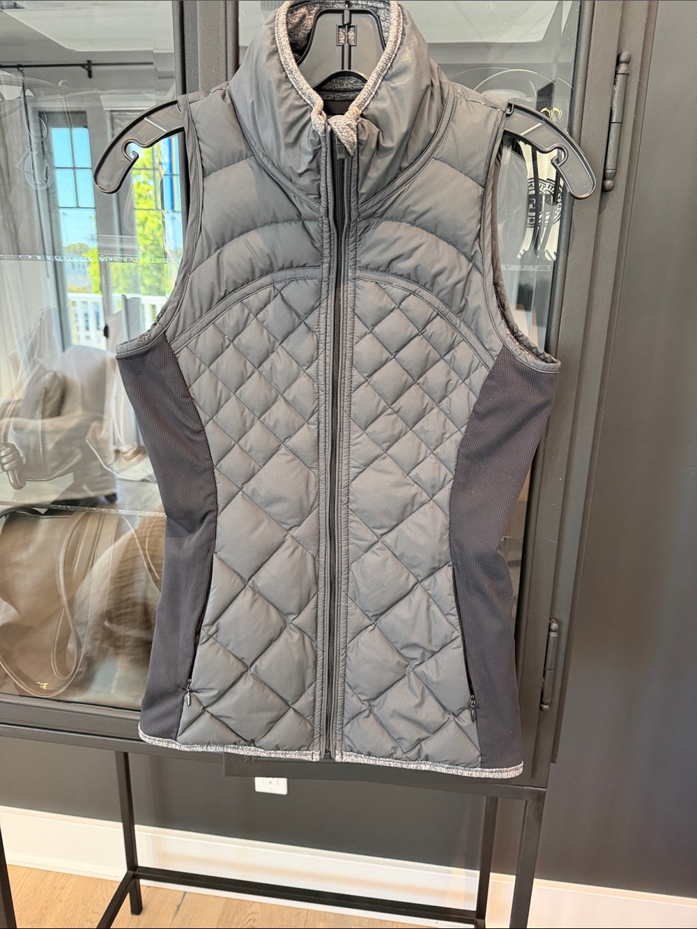 lululemon athletica black and Gray reversible Puffer Vest with Stretch Side Pane